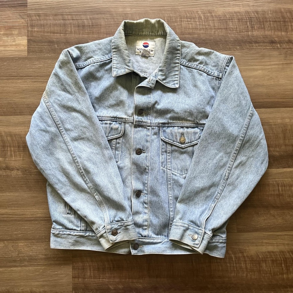 Vintage Pepsi Denim Jacket Mens Small Blue Trucker Nothing Else Hong Kong 90s
